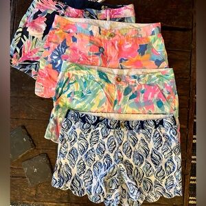 4 Lilly Pulitzer Shorts - Knit Callahan and Buttercup - Size 6